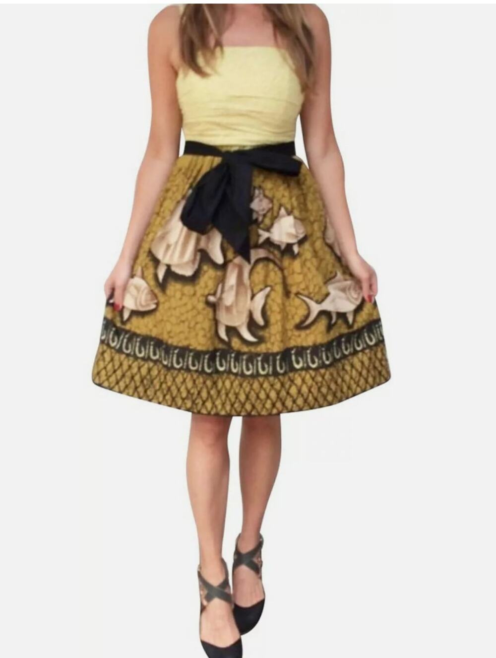 Anthropologie Vanessa Virginia Y2kโ Dress 2 Green Strapless Retro Mod Tulle Boho